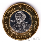 Мальта 1 евро 2003 Жан Паризо де ла Валетт