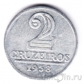 Бразилия 2 крузейро 1958