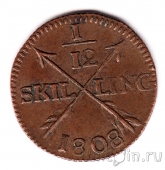 Швеция 1/12 скиллинга 1808