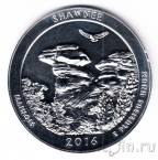 США 25 центов 2016 Shawnee (5 унций серебра)