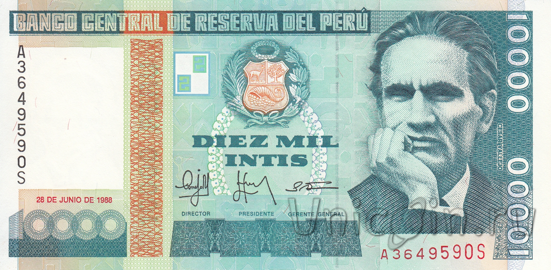 100.000 10. Перу 10000 Инти 1988 года. Банкноты Перу. Банкнота Перу 1000 Инти 1988 года. Перу 10 интис.
