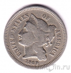 США 3 цента 1869