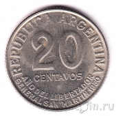 Аргентина 20 сентаво 1950 Хосе де Сан-Мартин