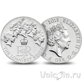 Великобритания 20 фунтов 2015 Самый долгоправящий монарх