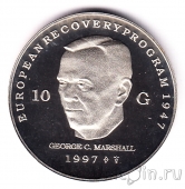 Нидерланды 10 гульденов 1997 Джордж Маршалл (proof)