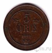 Швеция 5 оре 1889