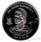 Британские Виргинские острова 1 доллар 2016 90 лет Королеве Елизевете II