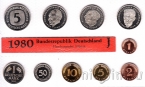 ФРГ набор 10 монет 1980 (J)