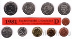 ФРГ набор 10 монет 1981 (D)