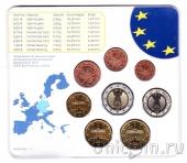 Германия набор евро 2002 в буклете (J)