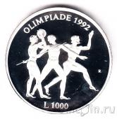 Сан-Марино 1000 лир 1992 Олимпиада (proof)