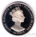 Фолклендские острова 50 пенсов 2002 Речь королевы