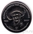 Брит. Виргинские острова 1 доллар 2000 Королева-мать