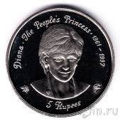 Сейшельские острова 5 рупий 1997 Принцесса Диана