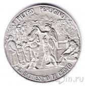 Италия - памятная серебряная медаль - Сикстинская капелла (2001 год)