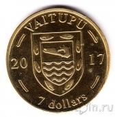 Остров Ваитупу набор 7 монет 2017 Семь чудес света