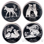 Канада набор 4 монеты 50 центов 1996 Зверята