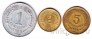 Чили набор монет 1, 2 и 5 сентесимо 1963-67