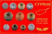 Кипр набор 11 монет 1963-2004