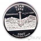 США 25 центов 2007 Utah (S, серебро)