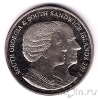 Южная Георгия и Южные Сандвичевы острова 2 фунта 2017 Портрет принца Филиппа