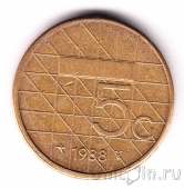 Нидерланды 5 гульденов 1988