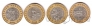 Казахстан набор 4 монеты 100 тенге 2003 10-летие введения национальной валюты (VF-XF)