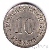 Германская Империя 10 пфеннигов 1912 (A)
