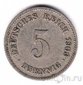 Германская Империя 5 пфеннигов 1900 (E)