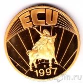 Дания жетон экю 1997 Европа