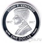 Британские Виргинские острова 1 доллар 2017 Кеннеди (серебро)