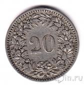 Швейцария 20 раппенов 1884
