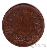 Италия 10 чентезими 1862 (М)