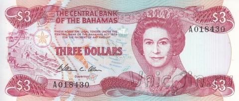 Багамские острова 3 доллара 1984