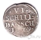 Дания 6 скиллингов 1629