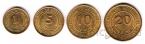 Перу набор 4 монеты 1-5-10-20 сентимо 1985-1986