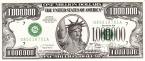 Сувенирная банкнота -  1 000 000 долларов
