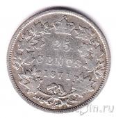 Канада 25 центов 1871