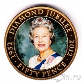 Джерси 50 пенсов 2012 60 лет Правления