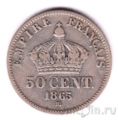 Франция 50 сантимов 1865 (BB)