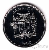 Ямайка 25 центов 1980 Колибри