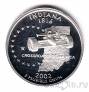 США 25 центов 2002 Indiana (S, серебро)