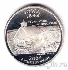 США 25 центов 2004 Iowa (S, серебро)