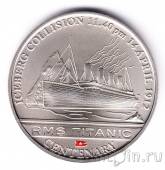 Острова Кука 1 доллар 2012 Титаник. Столкновение с айсбергом