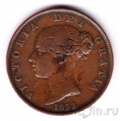Великобритания 1/2 пенни 1853