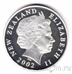 Новая Зеландия 5 долларов 2002 Регата Кубок Америки (серебро)