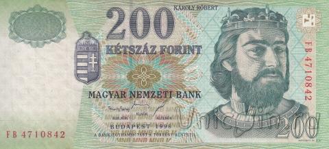 Венгрия 200 форинтов 1998