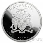 Барбадос 5 долларов 2018 Фламинго
