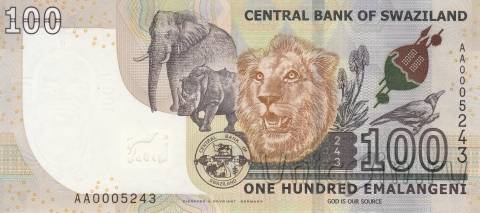 Свазиленд 100 эмалангени 2017