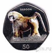 Гибралтар 50 пенсов 2018 Павиан